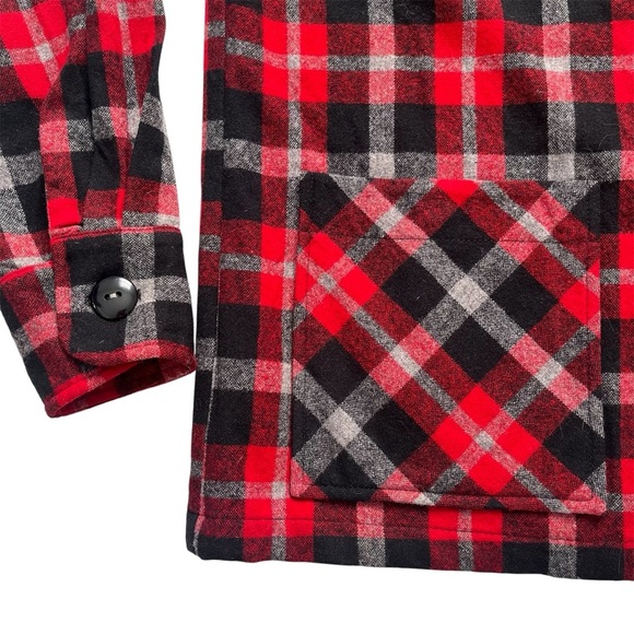 Vintage Pendleton Plaid Shacket Jacket Wool Red Black 49'er Limited Edition #d - Picture 3 of 8